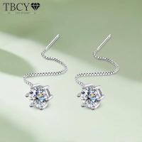 ราคา TBCYD 5/6.5MM D Color Moissanite Long Tassel Drop Earrings For Women S925 Silver Lab Diamond Hanging Earrings Party Fine (58150019300)