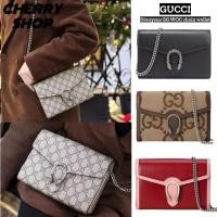 ราคา กุชชี่ Gucci Dionysus GG Supreme chain walletผู้หญิง/กระเป๋าสะพายไหล่/กระเป๋าสะพายข้าง/ น้ำตาล (25241710793)