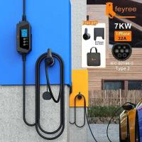 ราคา Feyree สายชาร์จรถยนต์ไฟฟ้าแบบพกพา Smart Type2 32A 7KW ชาร์จเร็วสำหรับรถยนต์ไฟฟ้า พร้อมการตั้งค่ากระแ (44951243292)