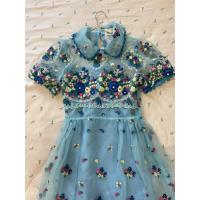 ราคา เดรสลายฉลุสีฟ้าน่ารักมากๆ ดีเทลงานปักแน่นๆทั้งตัวไซส์ S (44060629019)