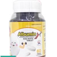 ราคา ALBUMIN EGG WHITE TABLET โปรตีนแอลบูมิน จากไข่ขาว 60 เม็ด (28158131469)