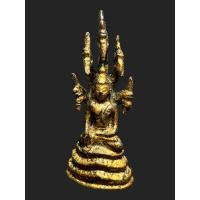 ราคา พระนาคปรกเนื้อโลหะเก่าไม่ทราบที่ สูง2 นิ้ว ลงรักปิดทองฐานอุดดินเก่า amulet fetish พระนาคปรก พระเครื่อง เครื่องราง (28069501185)