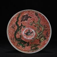 ราคา 8-14-20เก่าทิเบตหมิงปฏิทินหลากสีลายมังกรหมวกชามคอลเลกชันโบราณทางเข้า พระเจ้า แร็คห้องนั่งเล่นเครื่องประดับ (29289848027)