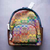 ราคา (Coach®) Backpack In Rainbow Signature Canvas, GOLD/KHAKI MULTI No. CA140 กระเป๋าเป้ โค้ชแท้ กระเป๋าสะพายหลัง (18329938170)
