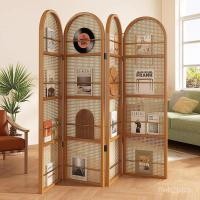 ราคา ฉากกั้นห้องนั่งเล่นสไตล์จีนแบบพับได้ หวาย Wabi-Sabi ทางเข้า ฉากกั้นวินเทจ ฉากกั้นห้องนอนฝรั่งเศส ชั้นวางหนังสือเคลื่อนที (56651109540)