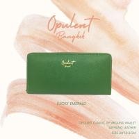 ราคา กระเป๋าสตางค์ใบยาว หนังSaffiano ซิปรอบ สี Lucky Emerald (8265620836)