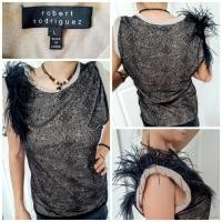 ราคา เสื้อลูกไม้แบรนด์เนม ROBERT RODRIGUEZ ลายลูกไม้ขนนก ซื้อในนิวยอร์ก ไซส์ L ลด75% Party Designer Lace Top 75% OFF Size L (13254788900)