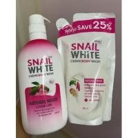 ราคา แท้ [แถมรีฟิล] Snail White Creme Body Wash 500ml #Natural White ครีมอาบน้ำเนื้อโลชั่น สูตรเข้มข้น (21474332991)