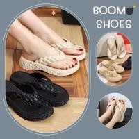 ราคา BOOMรองเท้าแตะหูหนีบลายเปีย พื้นแต่งลายเกลียวเชือก 3 สี (32) (26757570173)