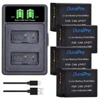 ราคา DuraPro 4 x 1180mAh LP E17 LP-E17 Camera Battery + LED USB Dual Charger for canon EOS Rebel T6i 750D T6s 760D M3 8000D K (21639717575)