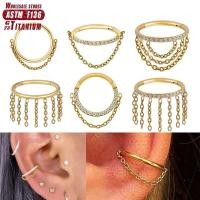 ราคา G23 ไทเทเนียมเจาะ Septum Zircon หู Tragus กระดูกอ่อนจมูกแหวน Daith Helix Hoop Clicker ผู้หญิงเครื่องประดับสาวของขวัญขายส่ง (27603311802)