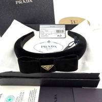 ราคา Prada ที่คาดผม Logo Velvet Hairband 1IH090 (F0002) สี Black ของแท้ 100% (42773001050)