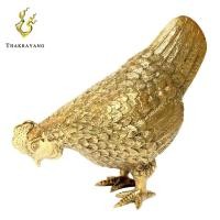 ราคา THAKRAYANG รูปปั้นตกแต่งบ้าน ไก่ทองเหลือง ตัวเมีย กลาง (398663121)