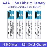 ราคา AAA 1.5V Rechargeable Battery 2300mAh USB Rechargeable AAA Battery Lithium Polymer Battery Quick Charging by Type-C USB (19784260028)