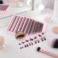 ราคา ขนตาปลอม DIY มาสคาร่าต่อขนตา 8-16 มม. สีดําธรรมชาติ สัมผัสความเบาสบายและสวมใส่สบาย (43877259382)