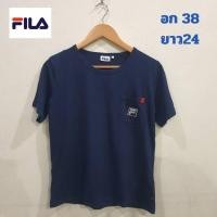 ราคา เสื้อยืดสีน้ำเงินแบรนด์ fila (เสื้อมือสองสภาพดี) (22084364519)