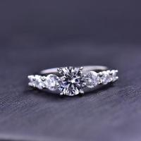 ราคา Moissan Ring Classic One-touch Star Women 's 925 Silver Plating White Gold Seiko Luxury Inlaid (26850130454)