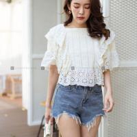 ราคา เสื้อลูกไม้ผ้าฉลุ ต่อแขนระบายลูกไม้ (5715984825)