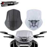 ราคา Windshield Windscreen With Adapter Mounting Bracket Kits For Ducati Diavel 2014-2018 Motorcycle Win (57502403526)