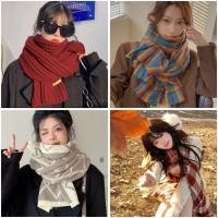 ราคา การเปลี่ยนแปลง ผ้าพันคอไหมพรมกันหนาวผู้หญิงสไตล์เกาหลีสวยและอบอุ่นลายหมากรุกทุกสี ดํา แดง เทา น้ําเงิน (43471862064)