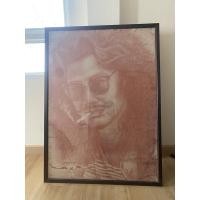 ราคา ภาพถ่ายเก่า ภาพวาด ยุค90 เล็กคาราบาว ใส่กรอบกระจกอย่างดี ยาว 107.5ซม กว้าง79ซม (7219583348)
