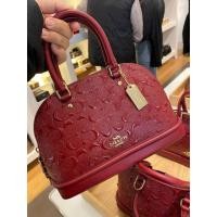 ราคา ของแท้!! พร้อมส่ง!! Coach โดม 10" ลาย C ปั้มนูน หนังแก้ว (2057771753)