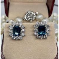ราคา SALE❗️ต่างหูพลอยลอนดอนบลูโทปาส London Blue Topaz (8295718526)
