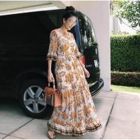 ราคา ฟรี EMS ชุดเดรสยาว งานป้าย Lady Ribbon Thailand เสื้อผ้าแฟชั่นผู้หญิง Dress Size L สีส้ม พร้อมส่งสวยเหมือนแบบ (1108112829)