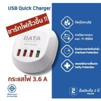 ราคา Best Seller ปลั๊กไฟ DATA ชาร์ทเร็วมาก !! 3USB 3.6A Quick Charger + 1USB 3.0A น้ำหนักเบา พกพาสะดวก สายยาว1.2M (20180755439)