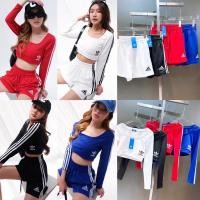 ราคา New(พร้อมส่ง)ชุดเซท Set adidas เสื้อครอปแขนยาว+กางเกงขาสั้น (13711065253)