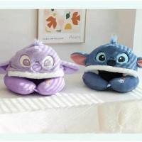 ราคา หมอนรองคอ Disney Stitch Lilac Blue Banler Lattice (41705757243)