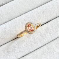 ราคา แหวนเงินแท้ 925 ฝังพลอยบุษราคัม(Orange Sapphire) ล้อมเพชร cz (27534769879)