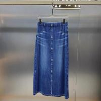 ราคา 2025 ฤดูใบไม้ร่วงฤดูหนาว Issey Miyake จีบ Denim แยก Niche Design Single-Breasted Casual All-Match กระโปรงผู้หญิง (26893720977)