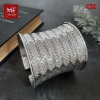 ราคา MT กำไลเงินแท้ ลายถัก ลายสาน ขนาดใหญ่ กว้าง 6 ซม ข้อมือ 16 17 ซม Bangle (sbg424) MT Jewelry มณีธารา (26025819251)