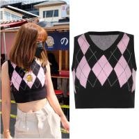 ราคา theclover.official เสื้อกั๊กแขนกุด ลายสก๊อตสำหรับผู้หญิง เสื้อกั๊กโรเซ่ blackpink (13250032297)