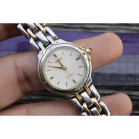 ราคา นาฬิกา Vintage มือสองญี่ปุ่น Seiko Exceline 2J31 0020 White Dial ผู้หญิง ระบบ Quartz ทรงกลม 27mm ใช้งานได้ปกติ (25738534499)