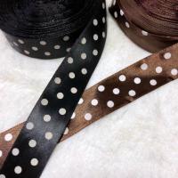 ราคา ริบบิ้นผ้าซาตินลายจุด 1นิ้ว โบตกแต่ง โบว์ผูกผม สีดำ น้ำตาล (2509056415)