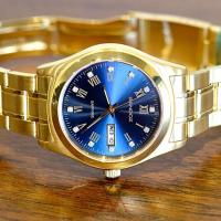 ราคา นาฬิกา SANDOZ รุ่น 89426 GG03 Sapphire DAY-DATE Quartz 3ATM (หน้าน้ำเงิน-เรือนทอง) (24885495661)