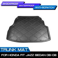 ราคา รถด้านหลัง Trunk Boot Mat Anti Mud ถาดกันน้ํา Cargo Liner พรมปูพื้นพรมสําหรับ Honda FIT JAZZ ซีดาน 2006 2007 2008 (46152963104)