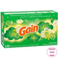 ราคา แผ่นน้ำยาปรับผ้านุ่ม แผ่นอบผ้า Gain Original Dryer Sheets แผ่นอบผ้าหอม สำหรับเครื่องอบผ้า 120 แผ่น นำเข้าจาก USA (8338556973)
