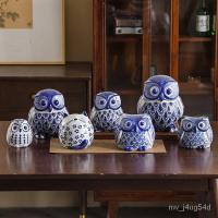 ราคา เครื่องลายครามสีฟ้าและสีขาวนกฮูกเครื่องประดับเซรามิกจีนใหม่ Jingdezhen เซรามิกจีนนกฮูกฮวงจุ้ยเครื่องประดับเซรามิก QSW5 (27702967087)