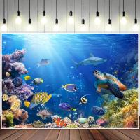 ราคา ผ้าพื้นหลังโลกใต้น้ำขายดีสำหรับงานเทศกาลและงานปาร์ตี้ ตกแต่งการถ่ายภาพ แบนเนอร์ ธง ผ้าแขวน (26580810764)