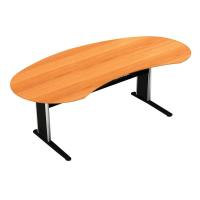 ราคา โต๊ะทำงานผู้บริหารไม้ ขาเหล็ก ชนิดโล่ง หน้าโต๊ะดีไซน์โค้งมนรูปทรงถั่ว WSTD200091 (1909437264)