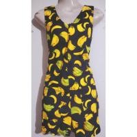 ราคา ชุดจั๊มแขนกุดกางกางเกงขาสั้นสีดำพิมพ์ลายกล้วยหอมสีเหลือง/เขียวซิปซ่อนหลัง อก35"เอว34"ยาวจากบ่า30"กระเป๋าแปะหน้า2ใบ (25495840317)