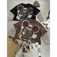 ราคา (พร้อมส่ง)เสื้อยืดแขนต่อ ทรงครอปโอเวอร์ไซส์ สกรีน & ปักลาย Mickey TAG: YBDW (40018982781)