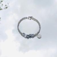 ราคา กำไลลูกปัด กำไลข้อมือเงิน กำไลสีเงิน(เปลี่ยนข้อความได้) (19384690620)
