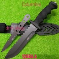 ราคา มีด มีดพก มีดเดินป่า มีดพกใบตาย มีดพกเดินป่า Columbia รุ่น 1268A-A USA ใบดำพร้อมมีดปา (22347622862)