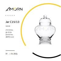 ราคา ( AMORN ) Jar C15/13 - โหลแก้วพร้อมฝา แฮนด์เมด เนื้อใส ทรงป่อง ฝาจุกแก้ว (11751354684)