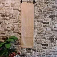 ราคา 125.ผ้าฝ้าย ผ้าทอทั้งผืน ลายยกดอกลำพูน สีครีม (29351554895)