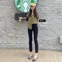 ราคา ป้าย XOXO:xl กางเกงยีนส์สีดำฟอก ผ้ายืด (24023131663)